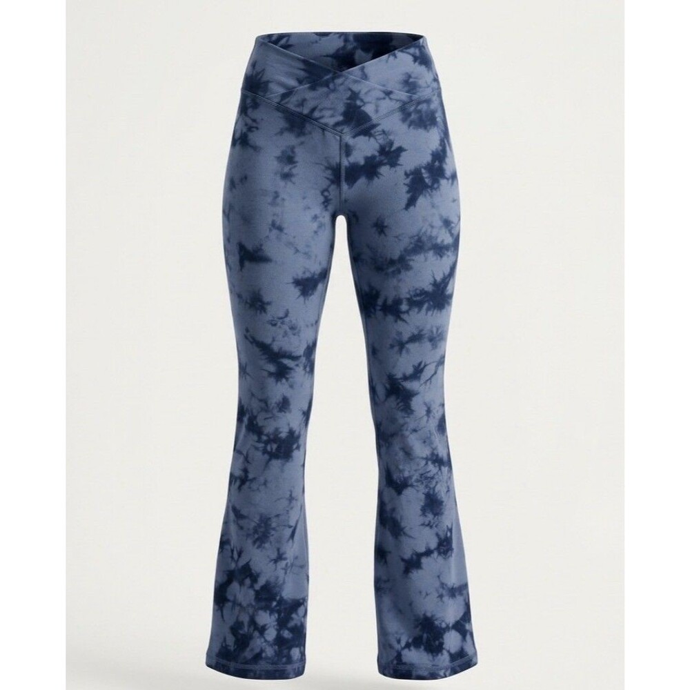 PINK Victoria’s Secret Women’s Small Blue Tie Dye Flare Leggings Yoga Y2K